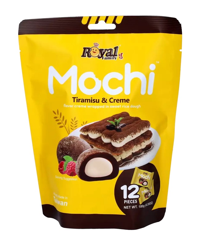 Dolce giapponese Mochi al tiramisù e crema - Royal Family 180g. Dolce giapponese Mochi al tiramisù e crema - Royal Family 180g.